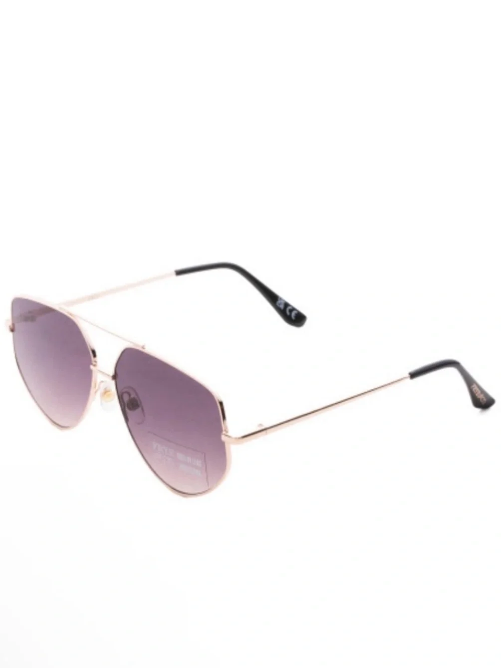 NWT- FRYE AND CO. Aviator Geometric Sunglasses Purplish Black lenses